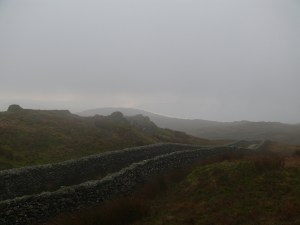 We crossed the stile at the end of Nanny Lane and headed up into the cloud