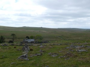 Looking down to Ditsworthy Warren House