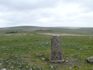 Gutter Tor trig point with the tor behind