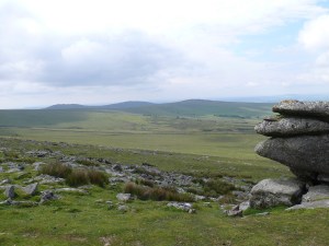 White Tor to the right with Cox Tor and Roos Tor to the left