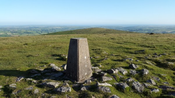 Butterdon Hill trig with Western Beacon behind