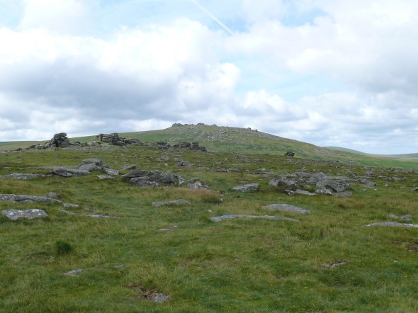 Looking up to West Mill Tor behind the summit of Rowtor