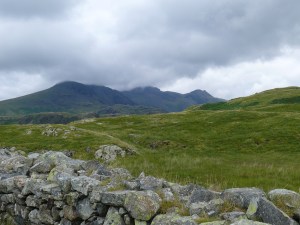From the Fort looking across to the Scafells, which a in view for most of this walk