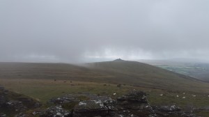 From Arms Tor looking to Brat Tor with Widgery Cross clearly visible