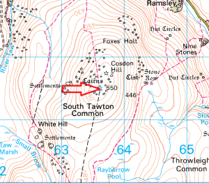 cosdon-hill-map