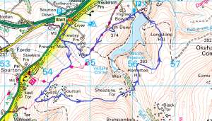 sourton-tor-map