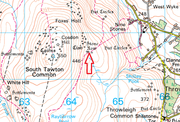 cosdon-stone-row-map